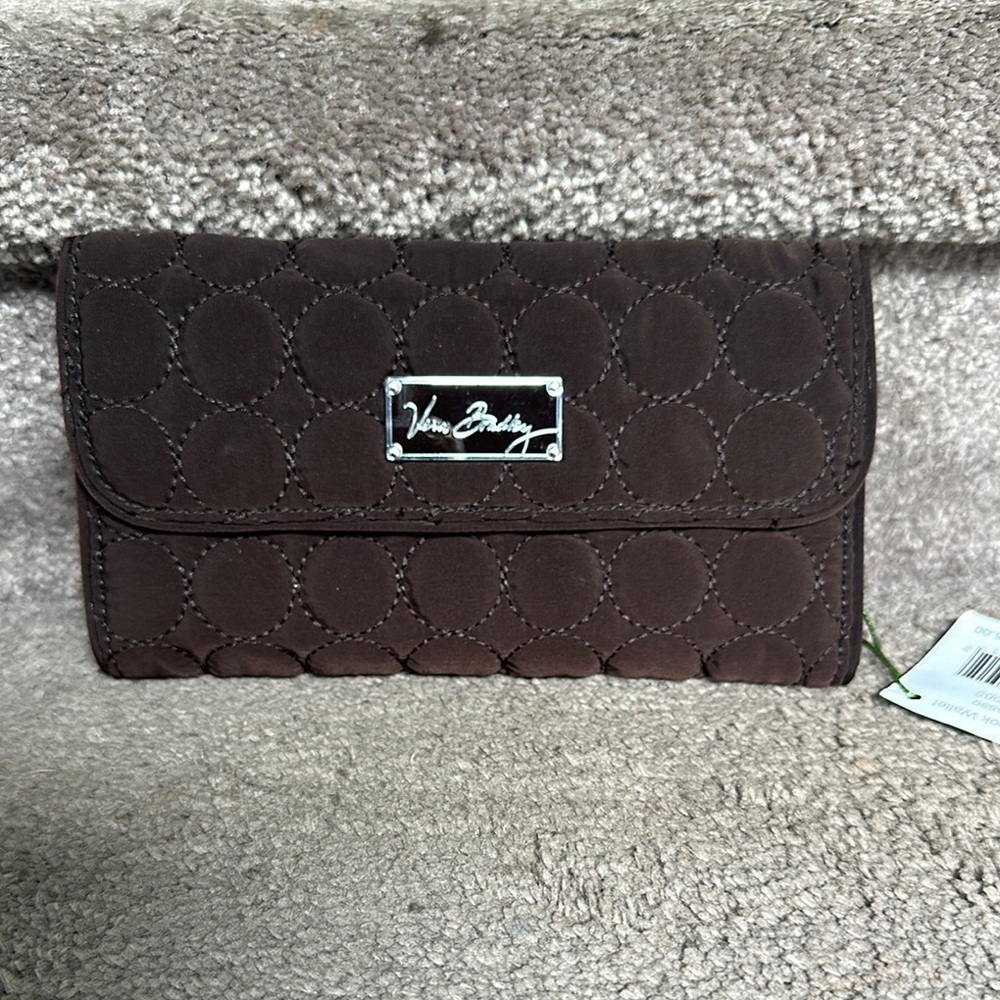 Vera Bradley Brown Quilted Checkbook Wallet